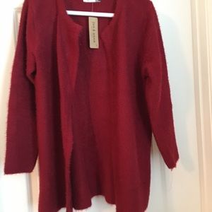 Fuzzy Open Cardigan Sweated